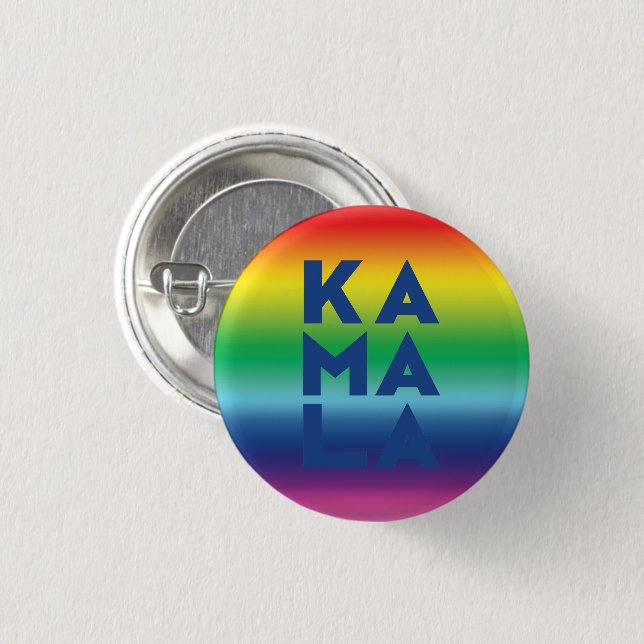 Chapa Redonda De 2,5 Cm kamala 3 sílabas arcoiris lgbtq orgullo gay (Anverso y reverso)