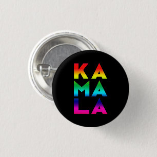 Chapa Redonda De 2,5 Cm kamala 3 sílabas tipografía de orgullo arcoiris ne