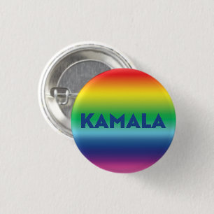 Chapa Redonda De 2,5 Cm Kamala azul moderno gradiente de arco iris lgbt or