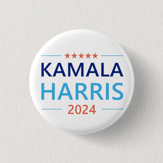 Chapa Redonda De 2,5 Cm Kamala Harris 2024 para el presidente (Anverso)
