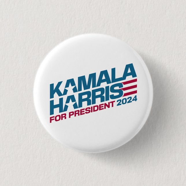 Chapa Redonda De 2,5 Cm Kamala Harris 2024 por campaña electoral presidenc (Anverso)
