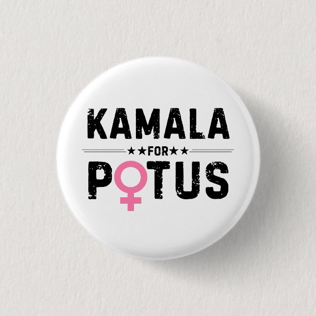 Chapa Redonda De 2,5 Cm Kamala Harris 2024 Por El Presidente POTUS (Anverso)