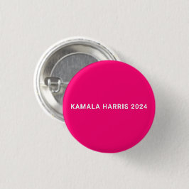 Chapa Redonda De 2,5 Cm kamala harris 2024 simple personalizado texto rosa