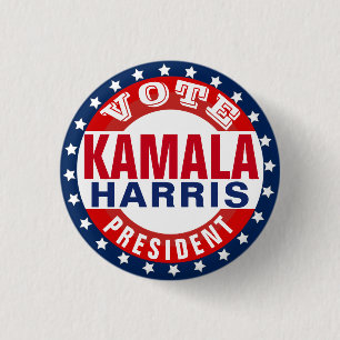 Chapa Redonda De 2,5 Cm Kamala Harris por el Presidente