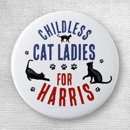Chapa Redonda De 2,5 Cm Kamala Harris Presidente 2024 Gato femenino
