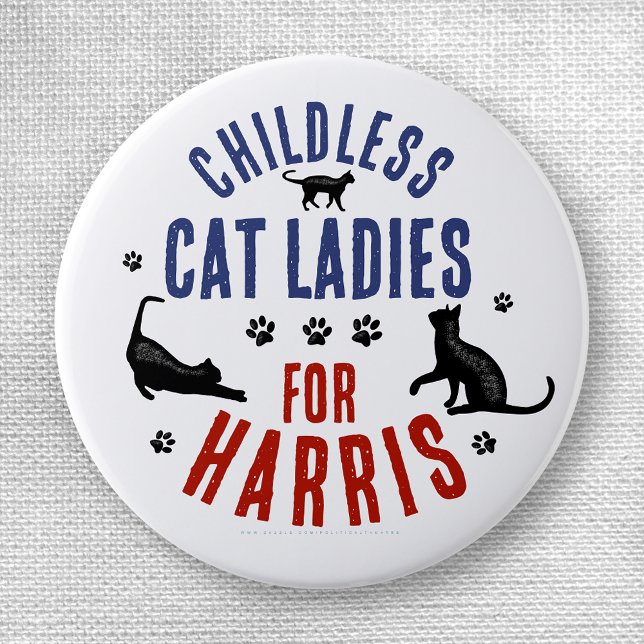 Chapa Redonda De 2,5 Cm Kamala Harris Presidente 2024 Gato femenino (Subido por el creador)