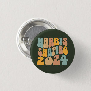 Chapa Redonda De 2,5 Cm Kamala Harris Shapiro Waviro Textos Retro Trendy
