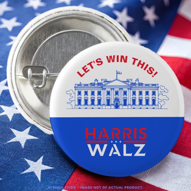 Chapa Redonda De 2,5 Cm Kamala Harris, Tim Walz Casa Blanca ganemos esto (Subido por el creador)