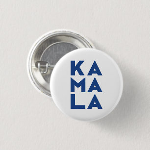 Chapa Redonda De 2,5 Cm kamala Ka mamáes la 3 sílabas tipografía azul blan