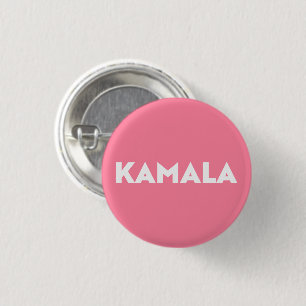 Chapa Redonda De 2,5 Cm kamala moderna negrita tipografía minimalista rosa