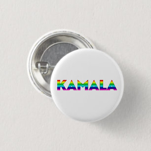Chapa Redonda De 2,5 Cm Kamala moderna tipografía de arco iris Orgullo gay