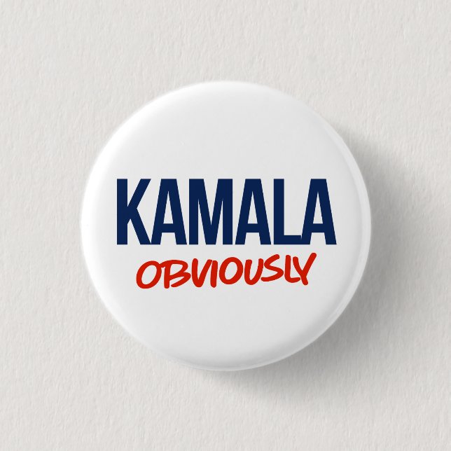 CHAPA REDONDA DE 2,5 CM KAMALA OBVIAMENTE (Anverso)