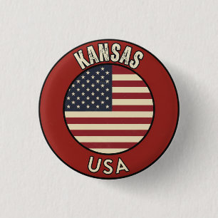 Chapa Redonda De 2,5 Cm Kansas Estados Unidos de América