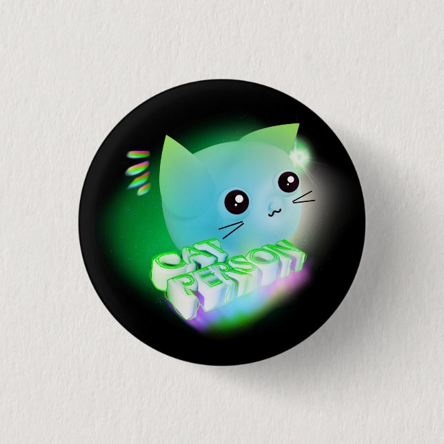 Chapa Redonda De 2,5 Cm Kawaii Cartoon Kitten Button (Anverso)