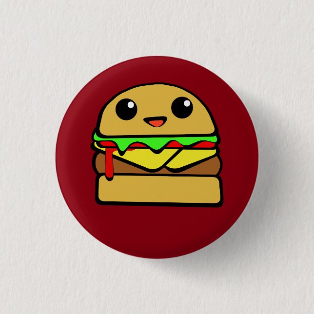 Chapa Redonda De 2,5 Cm Kawaii Cheese Burger (Anverso)
