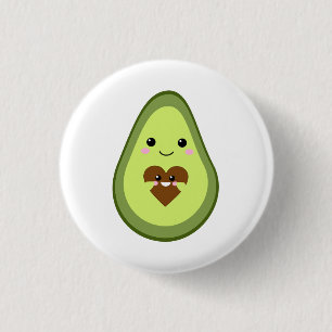 Chapa Redonda De 2,5 Cm Kawaii Embarazada Aguacate Cute Mamá Madre Bebé
