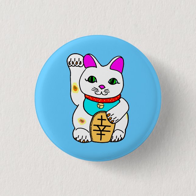Chapa Redonda De 2,5 Cm kawaii luckycat (Anverso)
