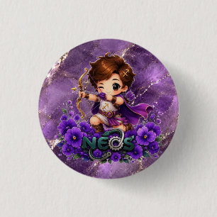 Chapa Redonda De 2,5 Cm Kawaii Neos Zodiaco Sagitario