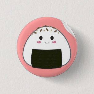 Chapa Redonda De 2,5 Cm kawaii_onigiri_rice_ball_with_toppings_sticker-p21