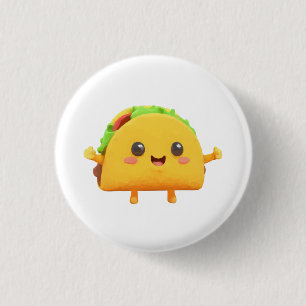 Chapa Redonda De 2,5 Cm Kawaii Taco