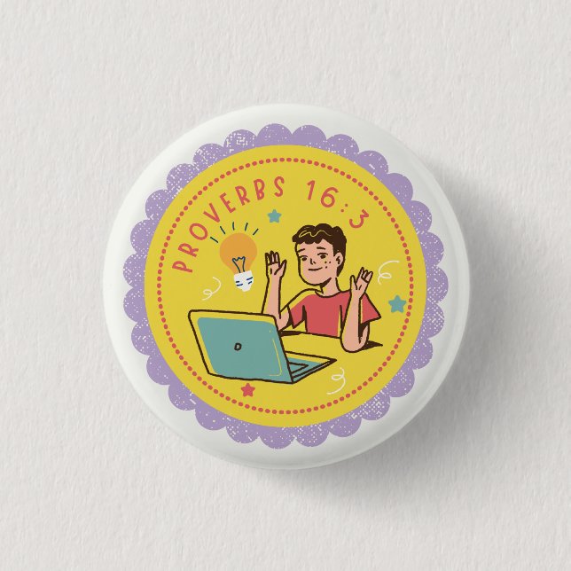 Chapa Redonda De 2,5 Cm KE Prov 16:3 (Anverso)