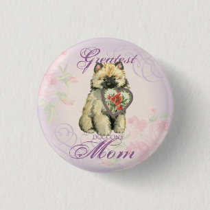 Chapa Redonda De 2,5 Cm Keeshond Heart Mom