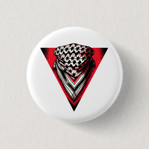 Chapa Redonda De 2,5 Cm Keffiyeh del Triángulo Rojo invertido