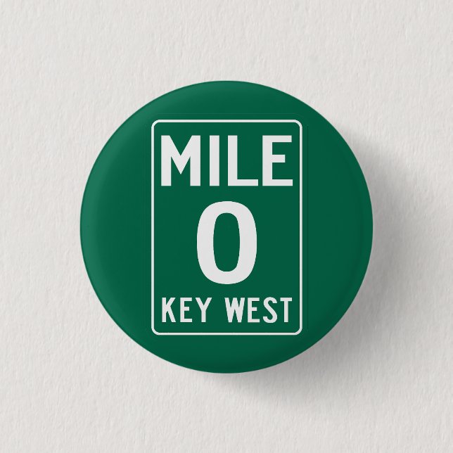 Chapa Redonda De 2,5 Cm Key West Milla 0, Florida EE. UU. (Anverso)