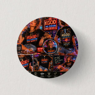 Chapa Redonda De 2,5 Cm KGOD Radio Late Night