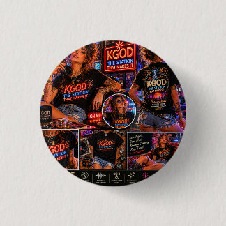 Chapa Redonda De 2,5 Cm KGOD Radio Late Night