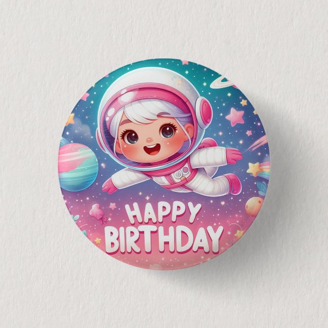 Chapa Redonda De 2,5 Cm Kid's birthday badge (Anverso)