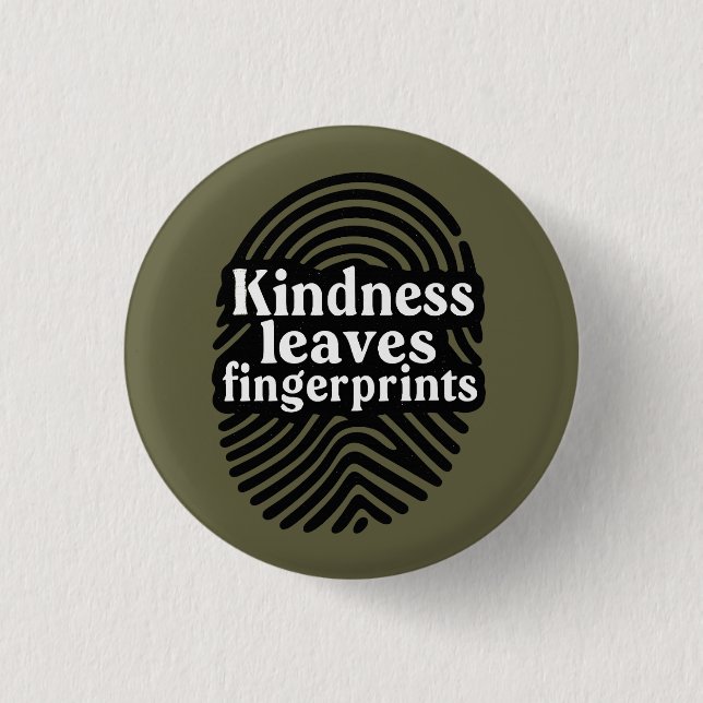 Chapa Redonda De 2,5 Cm Kindness Leaves Fingerprints (Anverso)