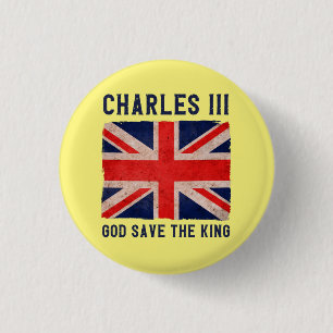 Chapa Redonda De 2,5 Cm King Charles III God Save the King UK Coronation