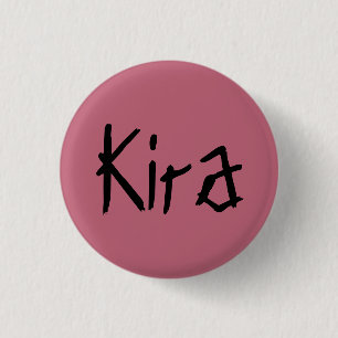 Chapa Redonda De 2,5 Cm Kira del tipo de letra huérfano Black con problema