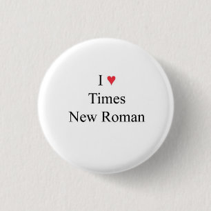 Chapa Redonda De 2,5 Cm l corazón Times New Roman