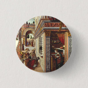 Chapa Redonda De 2,5 Cm La Anunciación Carlo Crivelli Arte del Renacimient