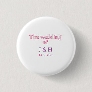 Chapa Redonda De 2,5 Cm La boda de la letra inicial del nombre de la parej