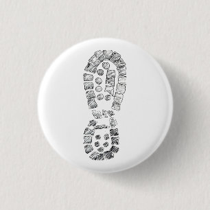 Chapa Redonda De 2,5 Cm La bota que camina de Highcountryhiker (logotipo)