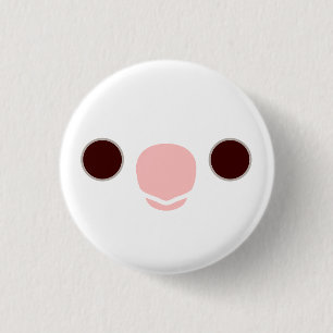 Chapa Redonda De 2,5 Cm La cara de una cacatiel albina