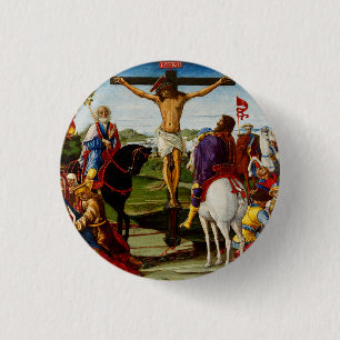 Chapa Redonda De 2,5 Cm La crucifixión de Benvenuto di Giovanni