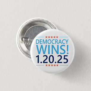 Chapa Redonda De 2,5 Cm La democracia gana Kamala Harris 1.20.25