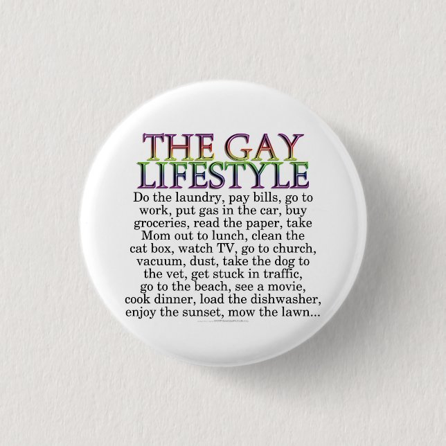 Chapa Redonda De 2,5 Cm La forma de vida gay (Anverso)