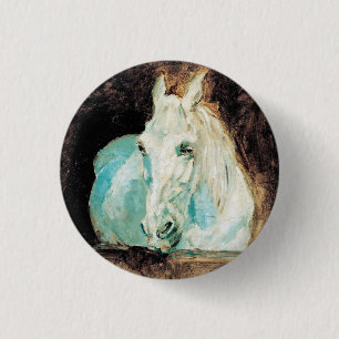 Chapa Redonda De 2,5 Cm La gacela del caballo blanco Henri de Toulouse-Lau