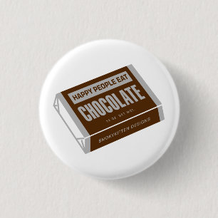 Chapa Redonda De 2,5 Cm La gente feliz come el chocolate