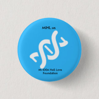Chapa Redonda De 2,5 Cm La IDEA del MI tiene el Pin azul de la fundación