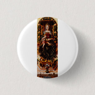 Chapa Redonda De 2,5 Cm La Madonna della Candeletta de Carlo Crivelli