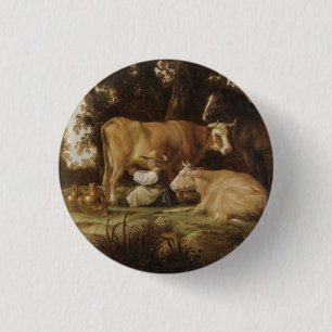 Chapa Redonda De 2,5 Cm La Milkmaid Aelbert Cuyp