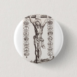 Chapa Redonda De 2,5 Cm La pasión por la crucifixión de Jesús de Cristo