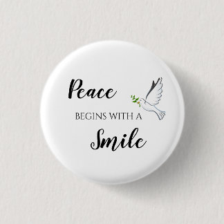 Chapa Redonda De 2,5 Cm La paz comienza con una cita de sonrisa