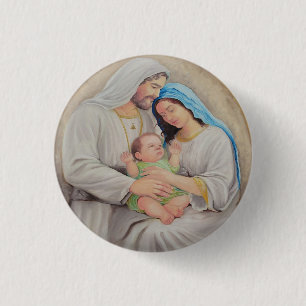 Chapa Redonda De 2,5 Cm La Sagrada Familia: Retrato de Amor Divino